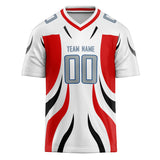 Custom Unisex White & Red Pattern Football Jersey