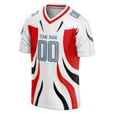 Custom Unisex White & Red Pattern Football Jersey