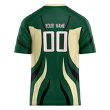 Custom Unisex Green & Cream Pattern Football Jersey