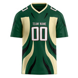 Custom Unisex Green & Cream Pattern Football Jersey