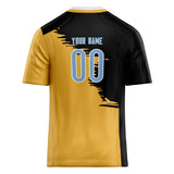 Custom Unisex Gold & Black Pattern Football Jersey