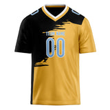 Custom Unisex Gold & Black Pattern Football Jersey