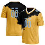 Custom Unisex Gold & Black Pattern Football Jersey