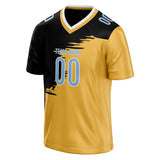 Custom Unisex Gold & Black Pattern Football Jersey