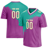 Custom Unisex Purple & Teal Pattern Football Jersey