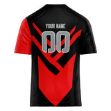 Custom Unisex Black & Red Pattern Football Jersey