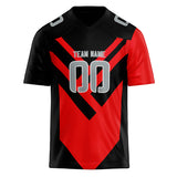 Custom Unisex Black & Red Pattern Football Jersey