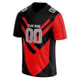 Custom Unisex Black & Red Pattern Football Jersey