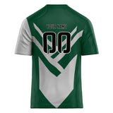 Custom Unisex Green & Gray Pattern Football Jersey