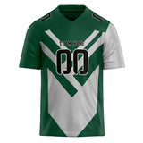 Custom Unisex Green & Gray Pattern Football Jersey