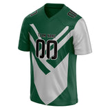 Custom Unisex Green & Gray Pattern Football Jersey