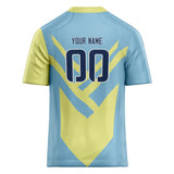 Custom Unisex Light Blue & Yellowish Green Pattern Football Jersey