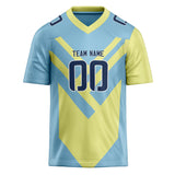 Custom Unisex Light Blue & Yellowish Green Pattern Football Jersey