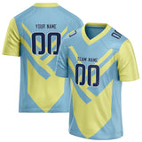 Custom Unisex Light Blue & Yellowish Green Pattern Football Jersey