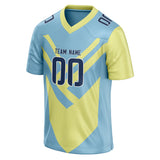 Custom Unisex Light Blue & Yellowish Green Pattern Football Jersey