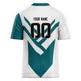 Custom Unisex White & Green Pattern Football Jersey