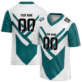 Custom Unisex White & Green Pattern Football Jersey