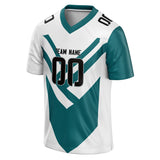 Custom Unisex White & Green Pattern Football Jersey