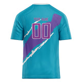 Custom Unisex Teal & Purple Pattern Football Jersey