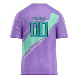 Custom Unisex Purple & Teal Pattern Football Jersey