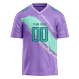 Custom Unisex Purple & Teal Pattern Football Jersey