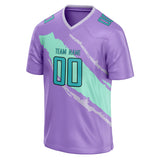 Custom Unisex Purple & Teal Pattern Football Jersey