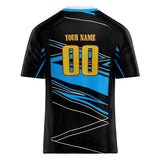 Custom Unisex Black & Blue Pattern Football Jersey