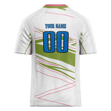 Custom Unisex White & Green Pattern Football Jersey