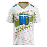 Custom Unisex White & Green Pattern Football Jersey