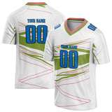 Custom Unisex White & Green Pattern Football Jersey