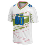 Custom Unisex White & Green Pattern Football Jersey