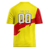 Custom Unisex Yellow & Red Pattern Football Jersey