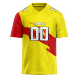 Custom Unisex Yellow & Red Pattern Football Jersey