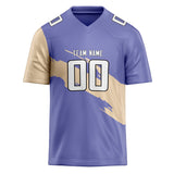 Custom Unisex Purple & Cream Pattern Football Jersey