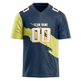 Custom Unisex Navy & Yellow Pattern Football Jersey