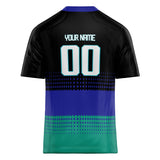 Custom Unisex Black & Royal Pattern Football Jersey