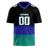 Custom Unisex Black & Royal Pattern Football Jersey