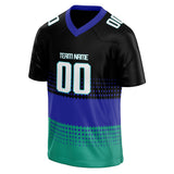 Custom Unisex Black & Royal Pattern Football Jersey