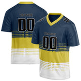 Custom Unisex Navy & Yellow Pattern Football Jersey