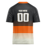 Custom Unisex Black & Orange Pattern Football Jersey