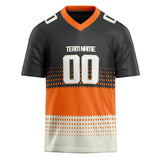 Custom Unisex Black & Orange Pattern Football Jersey