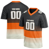 Custom Unisex Black & Orange Pattern Football Jersey