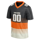 Custom Unisex Black & Orange Pattern Football Jersey