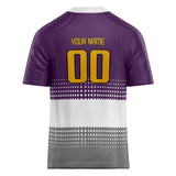 Custom Unisex Purple & White Pattern Football Jersey