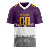 Custom Unisex Purple & White Pattern Football Jersey