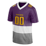 Custom Unisex Purple & White Pattern Football Jersey