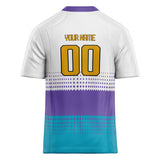 Custom Unisex White & Purple Pattern Football Jersey