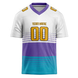 Custom Unisex White & Purple Pattern Football Jersey