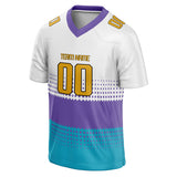 Custom Unisex White & Purple Pattern Football Jersey