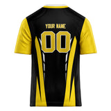 Custom Unisex Black & Yellow Pattern Football Jersey